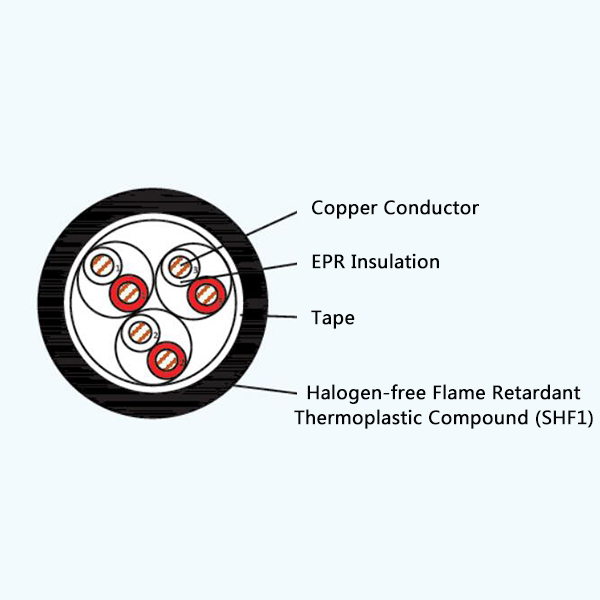 CHEPF/SC EPR Insulation Low Smoke Halogen Free Flame Retardant Marine Communication Cable