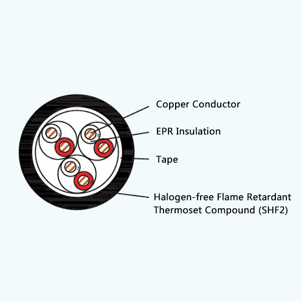 CHEPJ/SC EPR Insulation Low Smoke Halogen Free Flame Retardant Marine Communication Cable