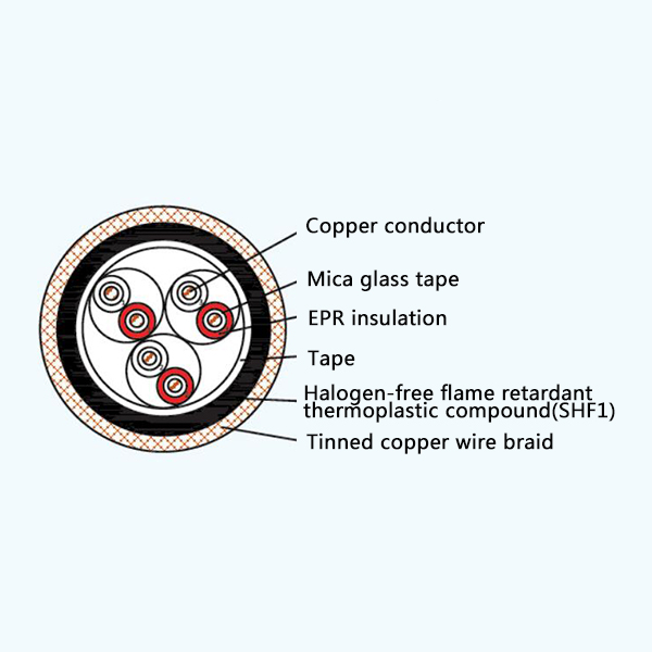 CHEPF80/NC EPR Insulation Low Smoke Halogen Free Fire Resistant Marine Communication Cable