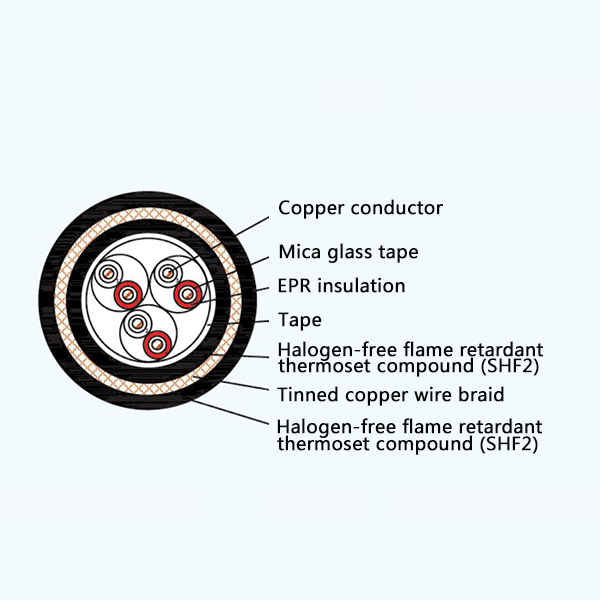 CHEPJ85/NC EPR Insulation Low Smoke Halogen Free Fire Resistant Marine Communication Cable