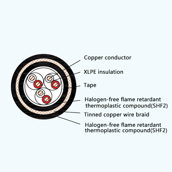 CHJPF86/SC XLPE Insulation Low Smoke Halogen Free Flame Retardant Marine Communication Cable