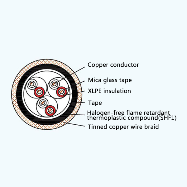 CHJPF80/NC XLPE Insulation Low Smoke Halogen Free Fire Resistant Marine Communication Cable