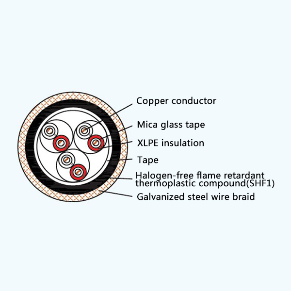 CHJPF90/NC XLPE Insulation Low Smoke Halogen Free Fire Resistant Marine Communication Cable