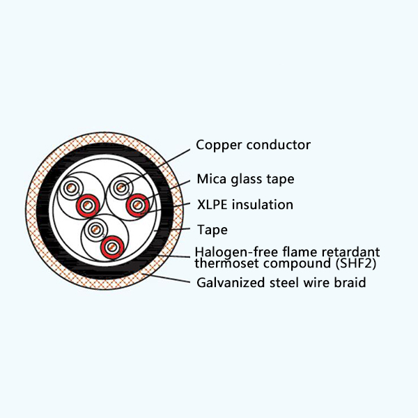 CHJPJ90/NC XLPE Insulation Low Smoke Halogen Free Fire Resistant Marine Communication Cable