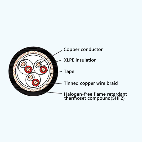 CHJ85/SC XLPE Insulation Low Smoke Halogen Free Flame Retardant Marine Communication Cable