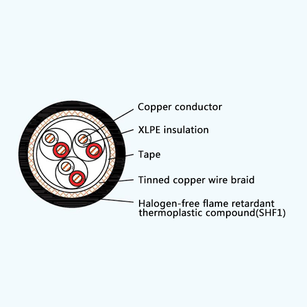 CHJ86/SC XLPE Insulation Low Smoke Halogen Free Flame Retardant Marine Communication Cable