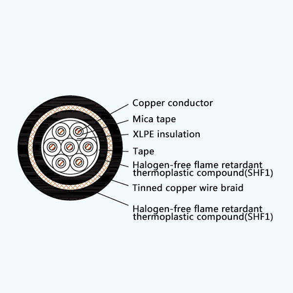 CKJPF86/NC XLPE Insulation Low Smoke Halogen Free Fire Resistant Marine Control Cable